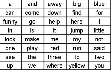 common sight words for kindergarteners